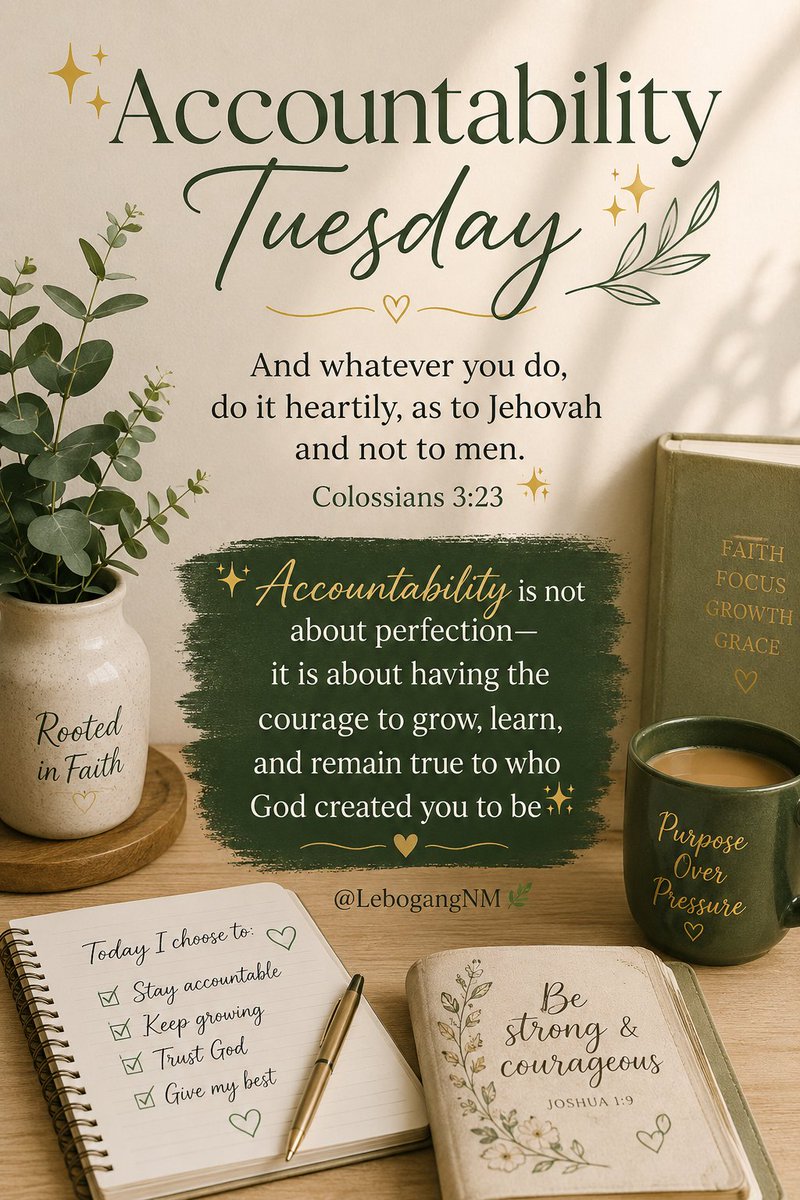 LebogangNM's tweet photo. Jehovah, help me to walk in honesty, wisdom, and responsibility today. Teach me to own my actions, grow from my mistakes, and stay faithful in all You have entrusted to me. May my words and choices reflect integrity and grace. In Jesus' name, Amen🙏🏼

Good morning☕️💚 https://t.co/RLNgTCFv86