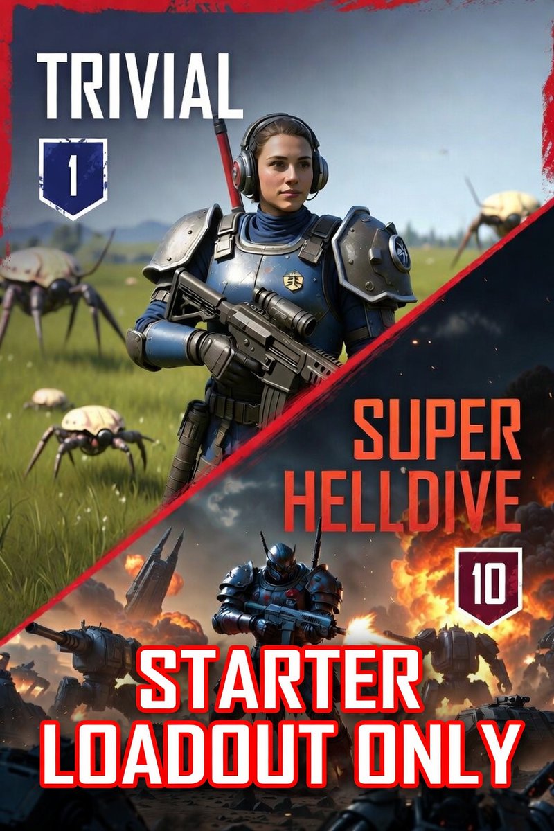 FailAndy's tweet photo. Can the Starter Loadout Actually Beat Super Helldive?

What do you think?
Can the classic Liberator still carry in 2026? Drop your thoughts below

Starting with the absolute default gear — AR-23 Liberator, Peacemaker, and basic stratagems

No premium weapons.

No meta loadouts. https://t.co/RFwJrBKZGu