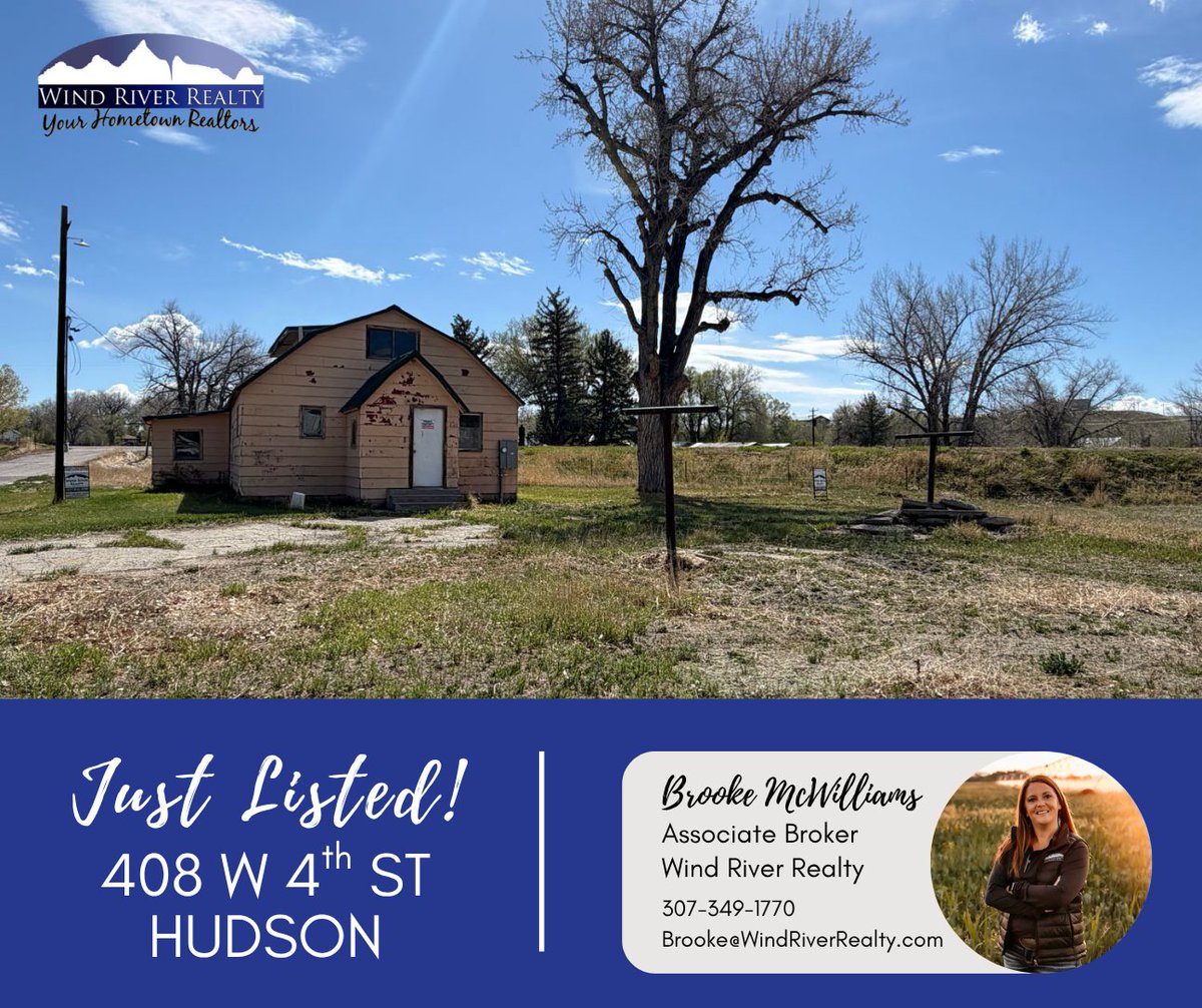 windriverrealty's tweet photo. At 408 W 4th St in Hudson you'll find a fixer-upper ready for your finishing touches! 3 bedrooms, 1,360 sq. ft., new electric service. All on a .25-acre lot with room to expand! Take a look at https://t.co/Fqwl8V0JX2 @WYHOMES https://t.co/g6T1Wzud41