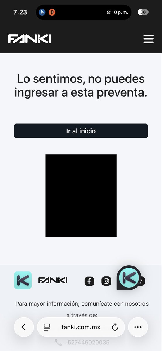 dnl_lj's tweet photo. @toniomoronio Me llegó pero no me deja entrar a la preventa https://t.co/3hN0jjqDK5