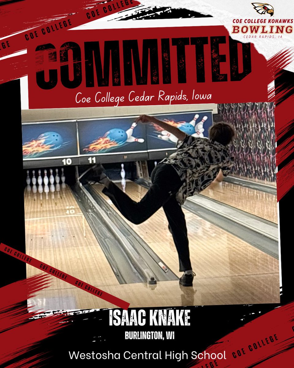 CoeBowling's tweet photo. Welcome Isaac Knake of Burlington, WI to the Kohawk Bowling Family! https://t.co/nwVYwMtOqX