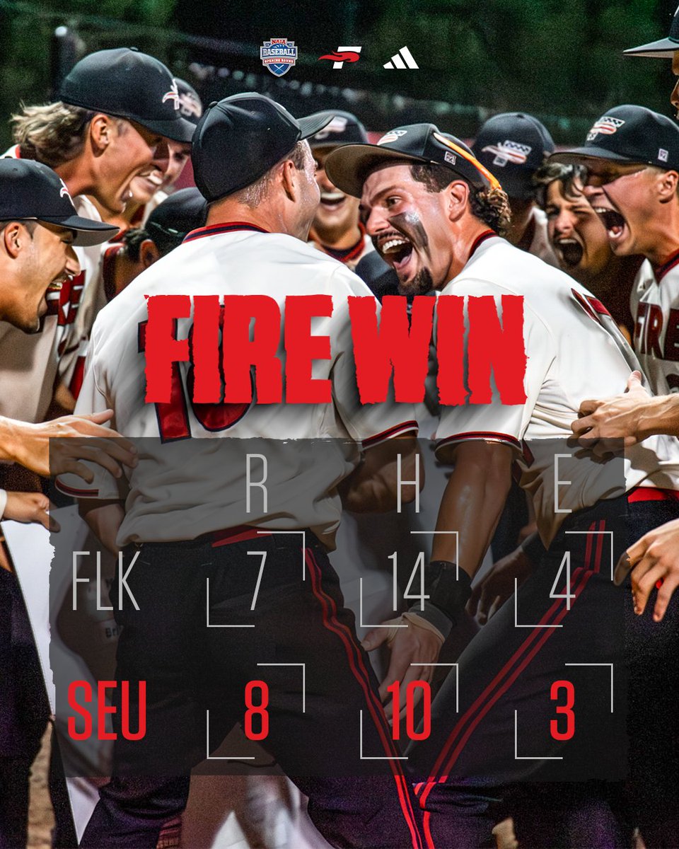SEUFireBaseball's tweet photo. 𝗗𝗨𝗕 𝗦𝗘𝗖𝗨𝗥𝗘𝗗...𝗚𝗢𝗢𝗗𝗡𝗜𝗚𝗛𝗧

#FuelTheFire🔥 #TheRightWaytoPlay #TheSunStandard #BattleForTheRedBanner #NAIABaseball | @SunConference @NAIABall https://t.co/k2B6rLZb43