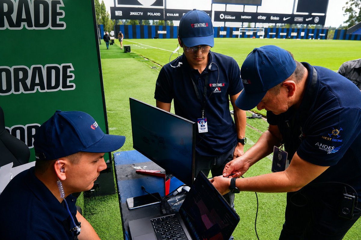 AxioRyx's tweet photo. The Sentinel AI team is on site conducting pre-event testing ahead of a major professional soccer event, ensuring our systems are ready to help identify potential incidents before they escalate.
@FIFAcom #EventSecurity #SportsTech #AI #PublicSafety #StadiumSecurity #LiveEvents https://t.co/bYmpxukskC