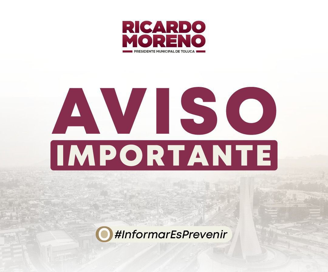 rimoba's tweet photo. 🔴 Buenas tardes a todas y todos.

Por este medio les informo que se esperan lluvias fuertes durante las próximas horas en todo el Valle de Toluca.

Les pedimos mantenerse bajo resguardo, evitar acercarse a ríos, canales y cuerpos de agua, así como tomar precauciones ante posibles encharcamientos.

☎️ En caso de emergencia, llamen al 911.