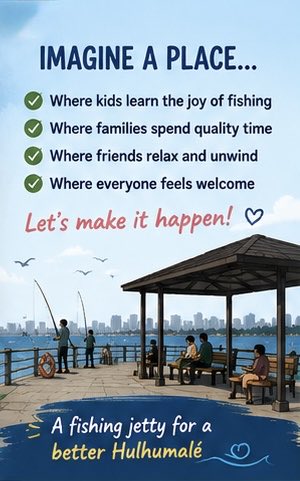 bodumeehaa's tweet photo. Not everyone in Hulhumalé can afford boats — but everyone should have the opportunity to fish safely and peacefully. 
@hdcmaldives @MoFmv @Shiyamaldives @MMuizzu https://t.co/8w4zsgB0vE