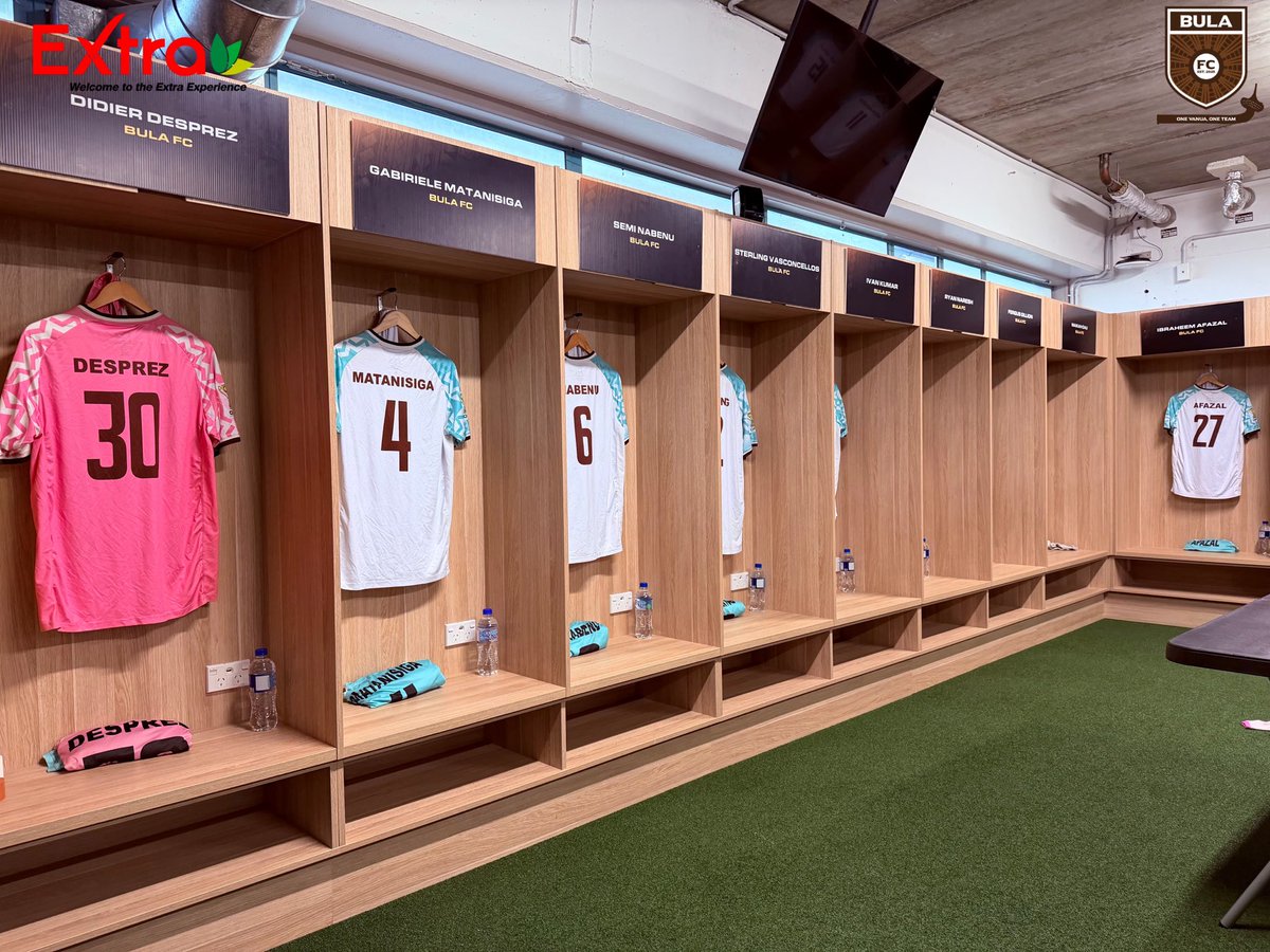thebulafc's tweet photo. The changing room is ready, the boys are on their way to the stadium, and kick-off is 90 minutes. One final battle in the Leaders Group awaits.

Extra Bula FC take on South Melbourne FC today as the team looks to finish strong.

📍 Eden Park
⏰ 3PM Kick-Off

#ExtraBulaFC https://t.co/JjtMxkSV2t