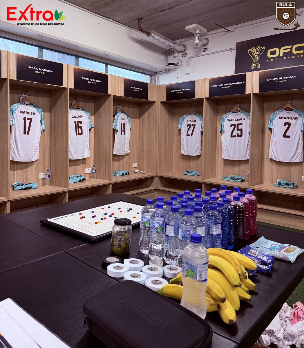 thebulafc's tweet photo. The changing room is ready, the boys are on their way to the stadium, and kick-off is 90 minutes. One final battle in the Leaders Group awaits.

Extra Bula FC take on South Melbourne FC today as the team looks to finish strong.

📍 Eden Park
⏰ 3PM Kick-Off

#ExtraBulaFC https://t.co/JjtMxkSV2t