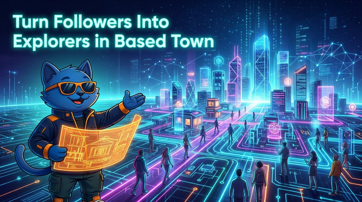 TheBasedTown's tweet photo. What if your users didn’t just follow you…

…but walked into your world?

Based Town makes that possible.

Start building → https://t.co/64UFutGzFp

#Base #BasedTown $TOWN https://t.co/OwI7YdNjEY
