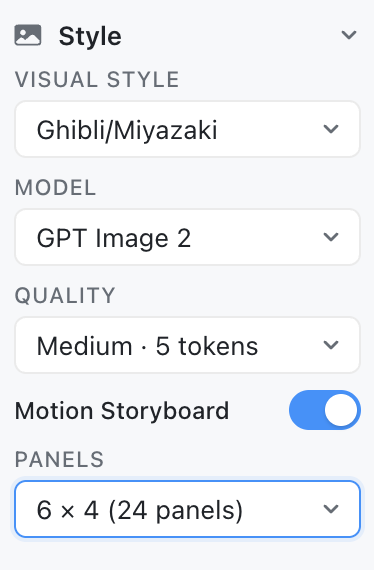 Thomas_hacks's tweet photo. how to capture essence of what you want to create in just a single prompts? 

new "motion storyboard" toggle in @cocreatecafe. https://t.co/PyeUXP4UcZ
