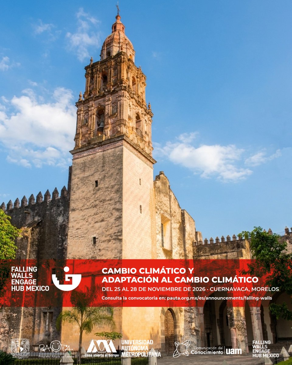 uamxoficial's tweet photo. 🌎🐾 ¿Tu trabajo podría aportar soluciones frente al cambio climático?

Participa en el Falling Walls Engage Hub México 2026 🌱✨

📍 Cuernavaca, Morelos
⏳ Solicitudes hasta el 5 de junio
🔗 https://t.co/5Q8xmNNTOz https://t.co/xPTvcCUV69