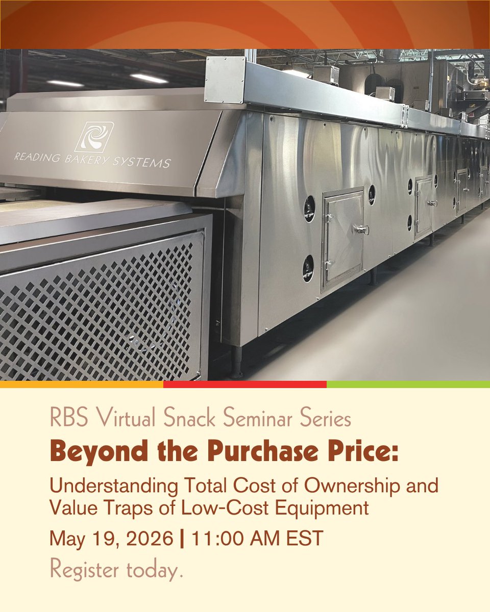 ReadingBakery's tweet photo. Smart equipment decisions start with understanding Total Cost of Ownership. Our webinar breaks down long‑term value, hidden costs, and the pitfalls of low‑cost equipment—so you can avoid costly surprises.

Save your spot: https://t.co/F1R3SzpRqR https://t.co/ZGMEF6HaV2