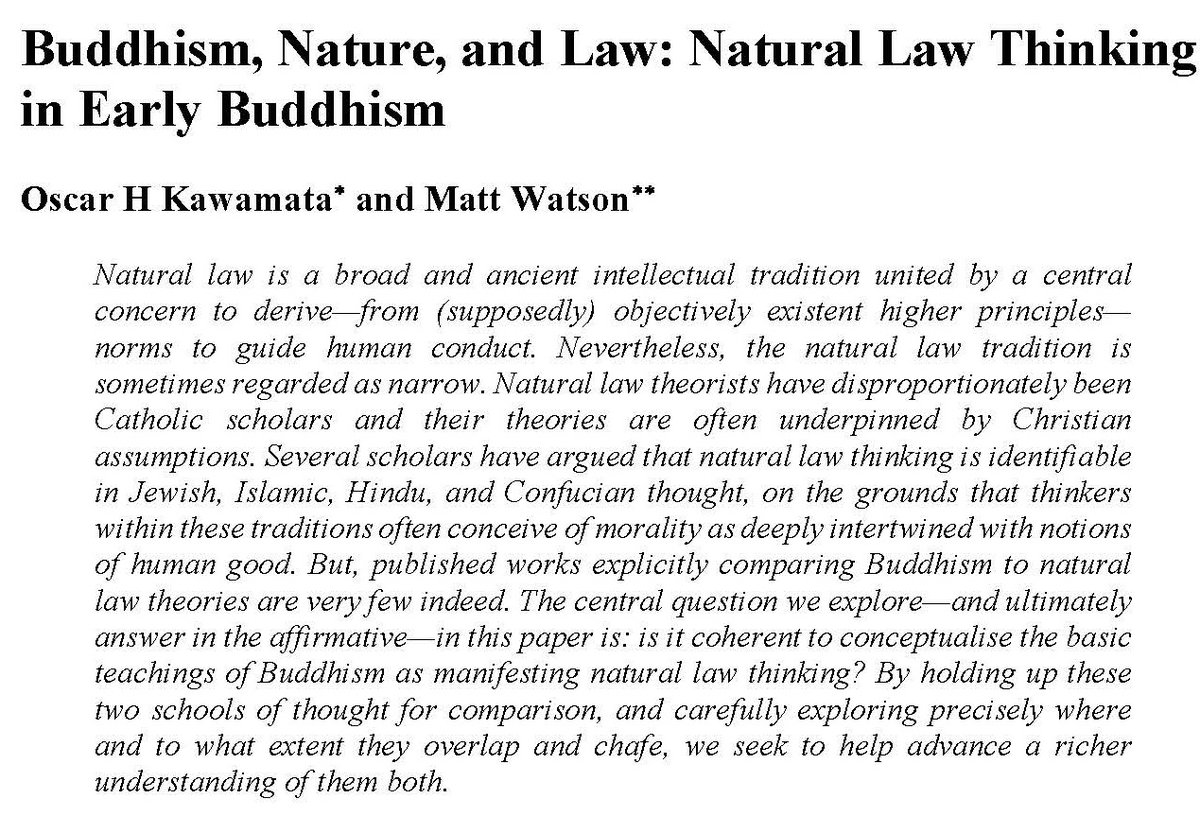 AusJLR's tweet photo. In Volume 7, Oscar Kawamata and Matt Watson discuss the compatibility of natural law and Buddhism. Free to read online here: https://t.co/R8lpUdyLCj https://t.co/3mc0YiF0on