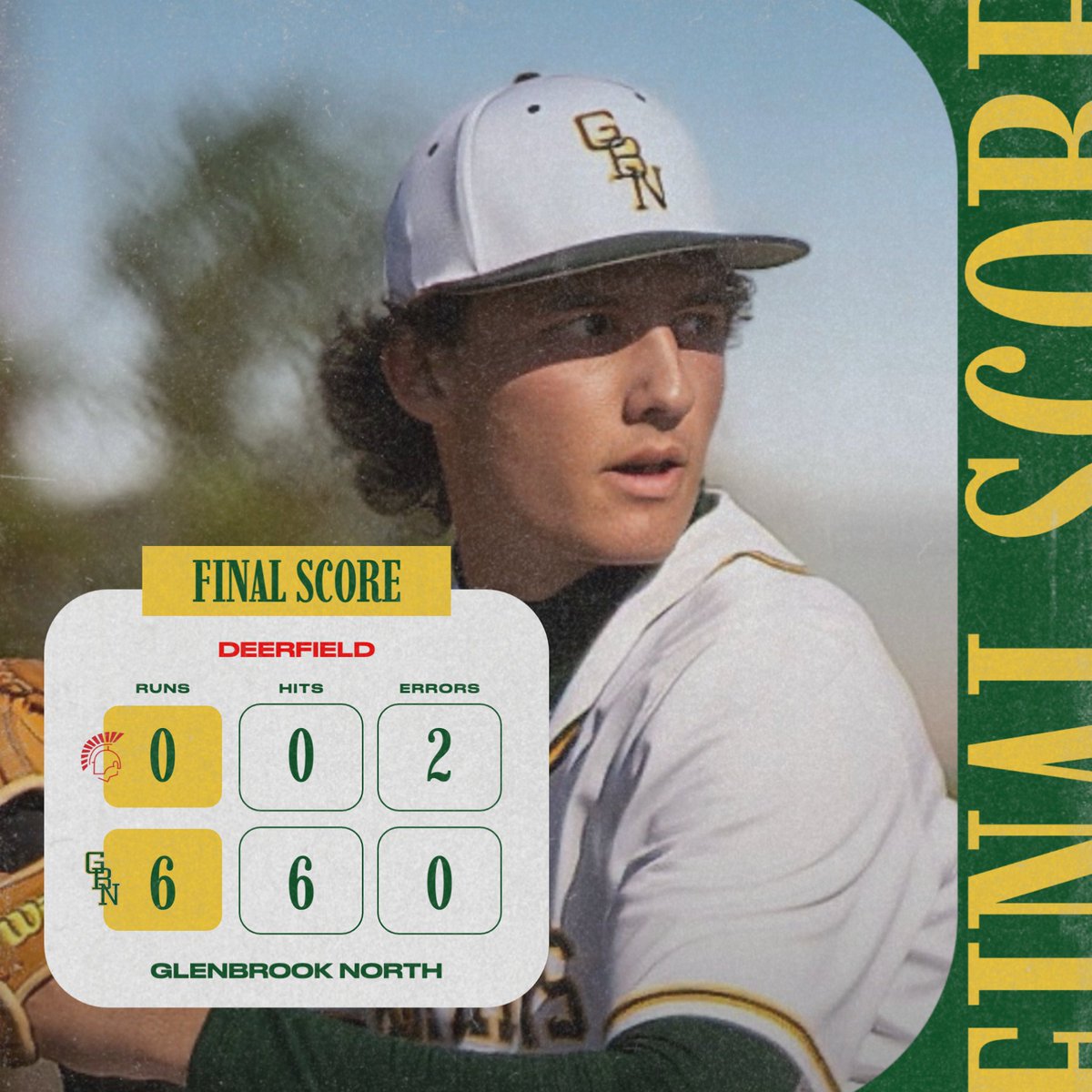 GBN_Baseball's tweet photo. DeaNO with the NO-NO!!! Spartans take game one of the series against the Warriors, 6-0.

Top performers &amp; #PUPOG available here: https://t.co/LoDZAyxZlK

Next up: @2020DHSBaseball on 5/12 at 4:45 p.m. at Glenbrook North HS.

#gritoverglory

📸: Jody Barnes https://t.co/It0dgOJ5jy