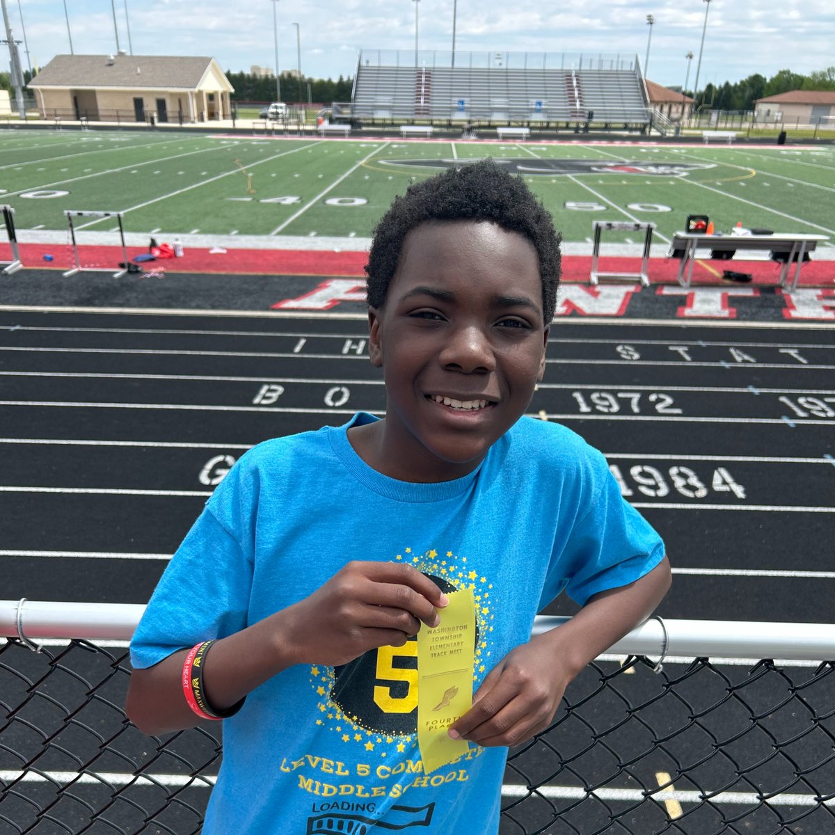 springmillelem's tweet photo. Proud of our 5th Grade Track &amp; Field Team for representing SMES at the district-wide event! Their effort, teamwork, and sportsmanship were outstanding. Thank you to Mr. John Campbell for coaching and supporting our Bulldogs every step of the way! 💙🐾 @springmillpto @msdwt https://t.co/Zc2AI2gkpw