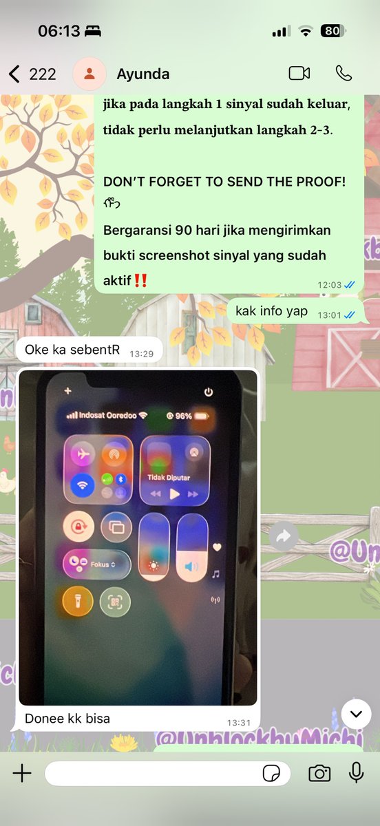 fireywork's tweet photo. hai, yang sinyalnya hilang butuh di unblock imei , aku rekomendasi ke michi yaa! proses fast satset, full garansi, dan bisa pay akhir😆. Kontak dan testi dibawah sini yaa

wa : https://t.co/1dXWjtxmi0
testi : https://t.co/WnuCHPcdo6 https://t.co/6nSyBhSp9w