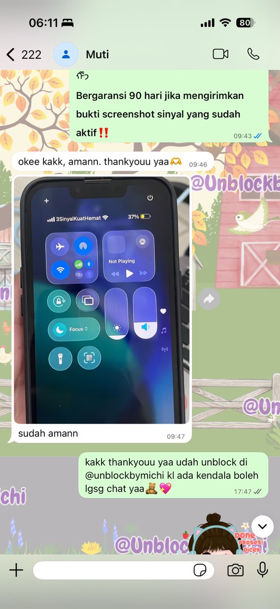 fireywork's tweet photo. hai, yang sinyalnya hilang butuh di unblock imei , aku rekomendasi ke michi yaa! proses fast satset, full garansi, dan bisa pay akhir😆. Kontak dan testi dibawah sini yaa

wa : https://t.co/1dXWjtxmi0
testi : https://t.co/WnuCHPcdo6 https://t.co/6nSyBhSp9w