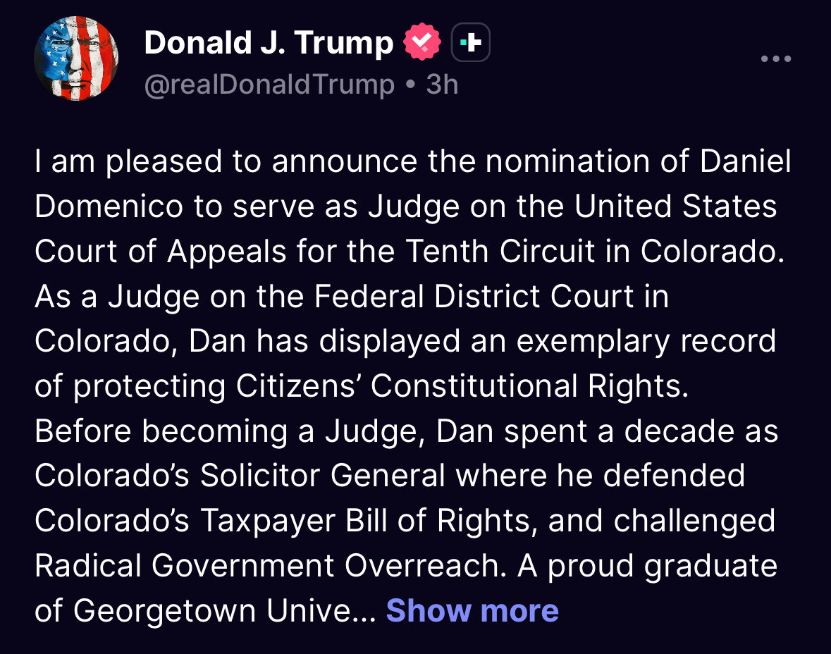 RiggsBTC's tweet photo. Trump is mass nominating his judges.
Friday itโs his new Fed chairman.
The time has come.
@NewsTreason @Rightanglenews @LeadingReport @BitcoinNews @TFTC21 @A1Policy @justicecometh @TrumpDailyPosts https://t.co/dTJ8TtoR8W