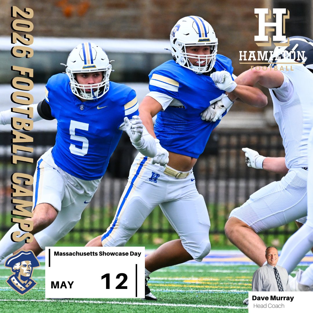HamCollFootball's tweet photo. Make sure to catch Coach Murray out in Massachusetts today! https://t.co/4hONhJNtgB