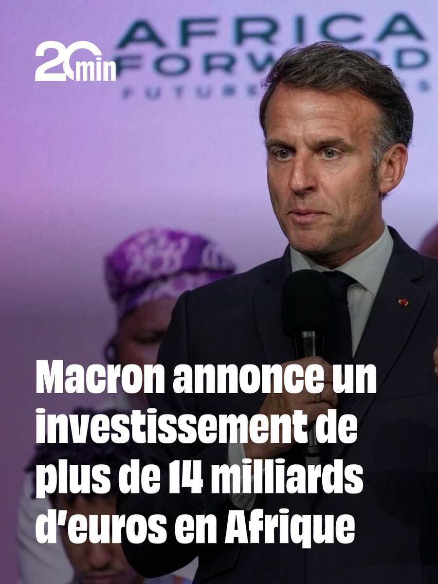 20Minutes's tweet photo. La France va investir 14 milliards d’euros en Afrique dans le cadre d’un plan global de 23 milliards dévoilé à Nairobi par Emmanuel Macron et le président du Kenya
➡️ https://t.co/Zmct1g4vVX https://t.co/WPU9NjoshF