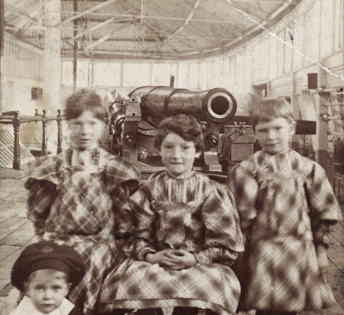 CanMilPostcards's tweet photo. 1908:  three sisters and their brother visit HMS Eagle, an older ship turned training establishment in Liverpool for the Royal Navy Volunteer Reserve. #Liverpool @HMWarships https://t.co/Nfy9AZ8oMY