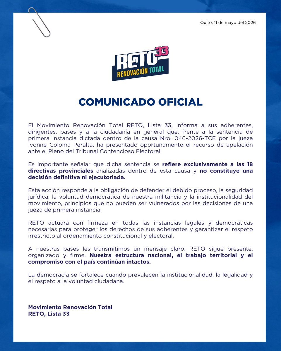 Renovación Total tweet media