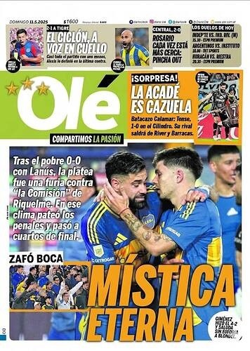 Si River gana por penales después de un mal partido, es "un dios aparte". 

Si lo hace Boca, es "mistica eterna".

Como siempre, la doble vara de los medios.