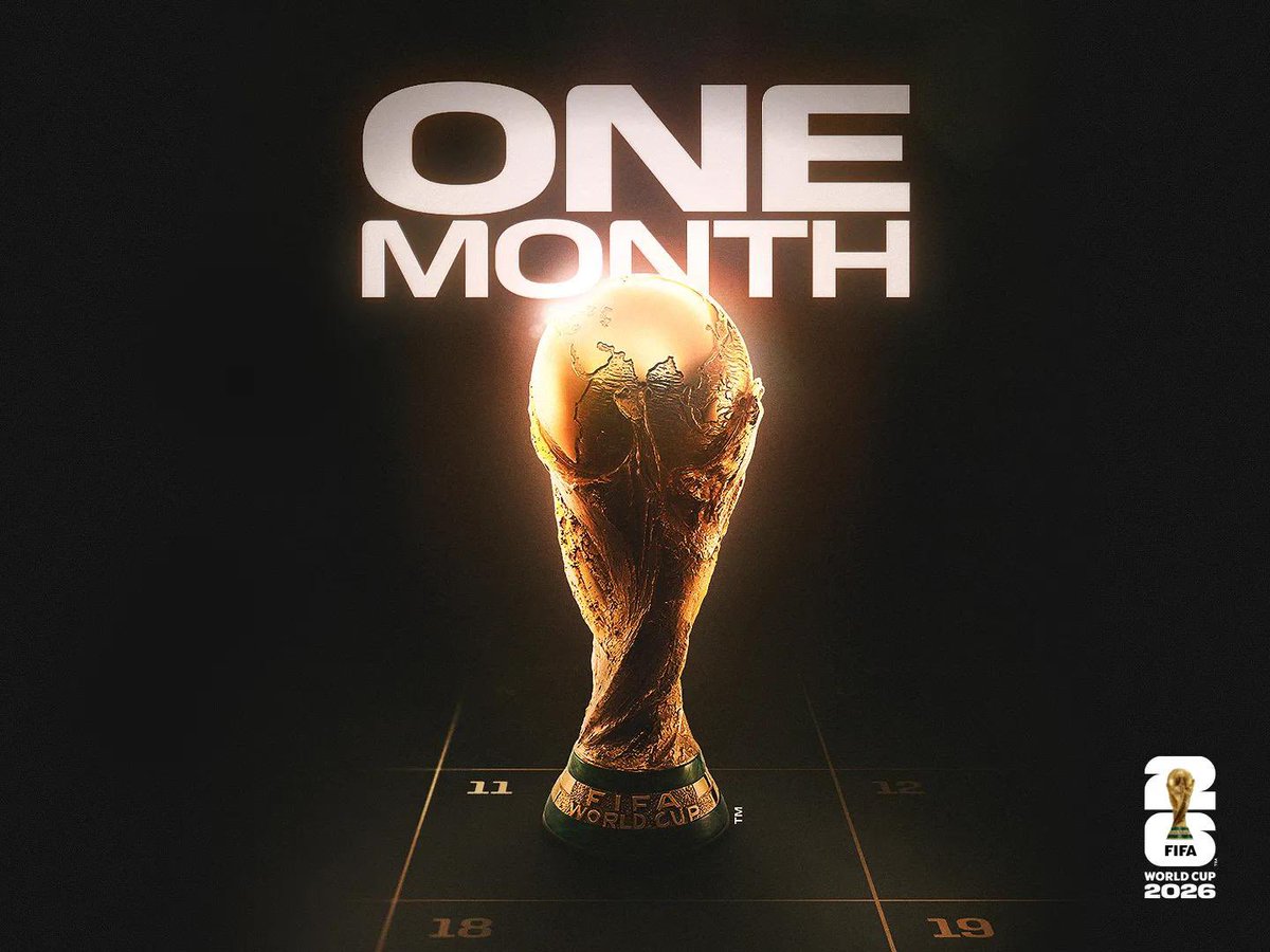 Countless01's tweet photo. FIFA WORLD CUP 2026: One month to go #fifaworldcup2026 #football https://t.co/wSr9mzkruc