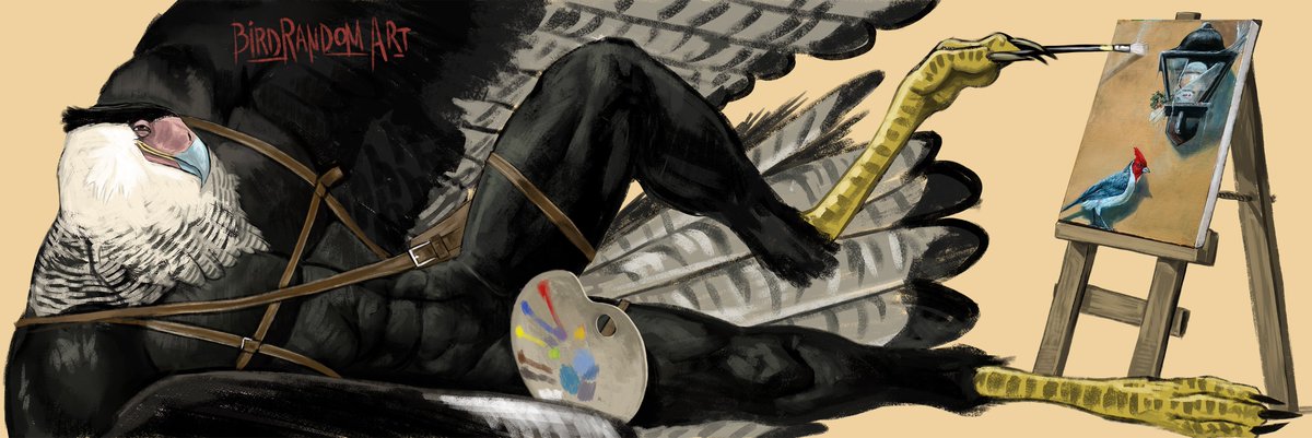 BirdrandomART's tweet photo. "Pintando relajado y tranquilo" dejo este rapidito que hice a partir de un boceto... https://t.co/MfOjtnKvmu