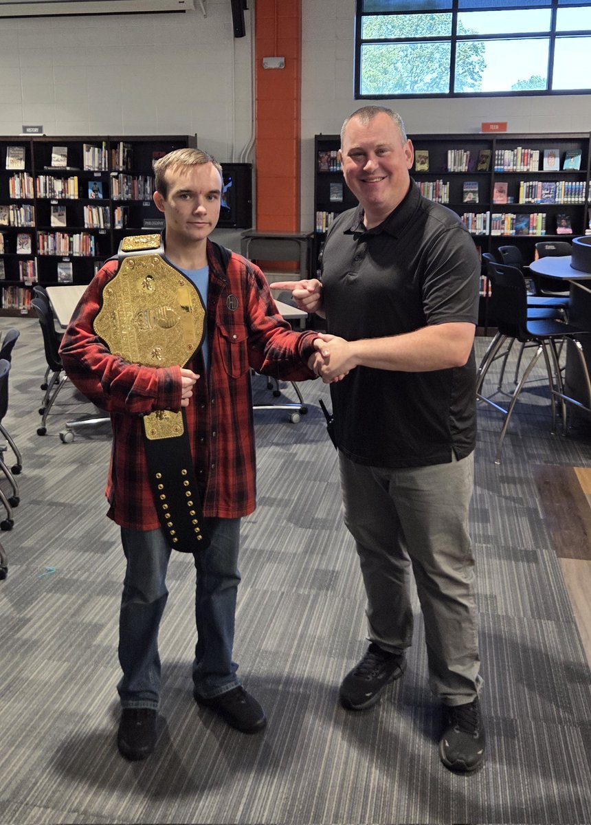 RichDameron's tweet photo. Our ATTEND-A-MANIA Undisputed Champion @Hillcrest_SPS was crowned today! Lanndon was 1 of 74 students with 100% attendance during all 5 weeks of this event! https://t.co/JqoSHyPOU3