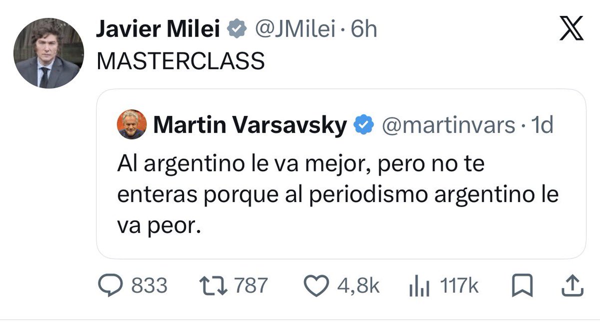 Cerraron más de 24.000 empresas.
Más de 10.000 docentes renunciaron a sus cargos.
4.000 personas fueron a buscar laburo a un frigorífico la semana pasada.

El único argentino al que le va mejor es Adorni.