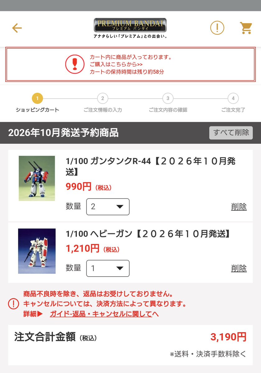 ビギナ・ギナだけ予約できなかった