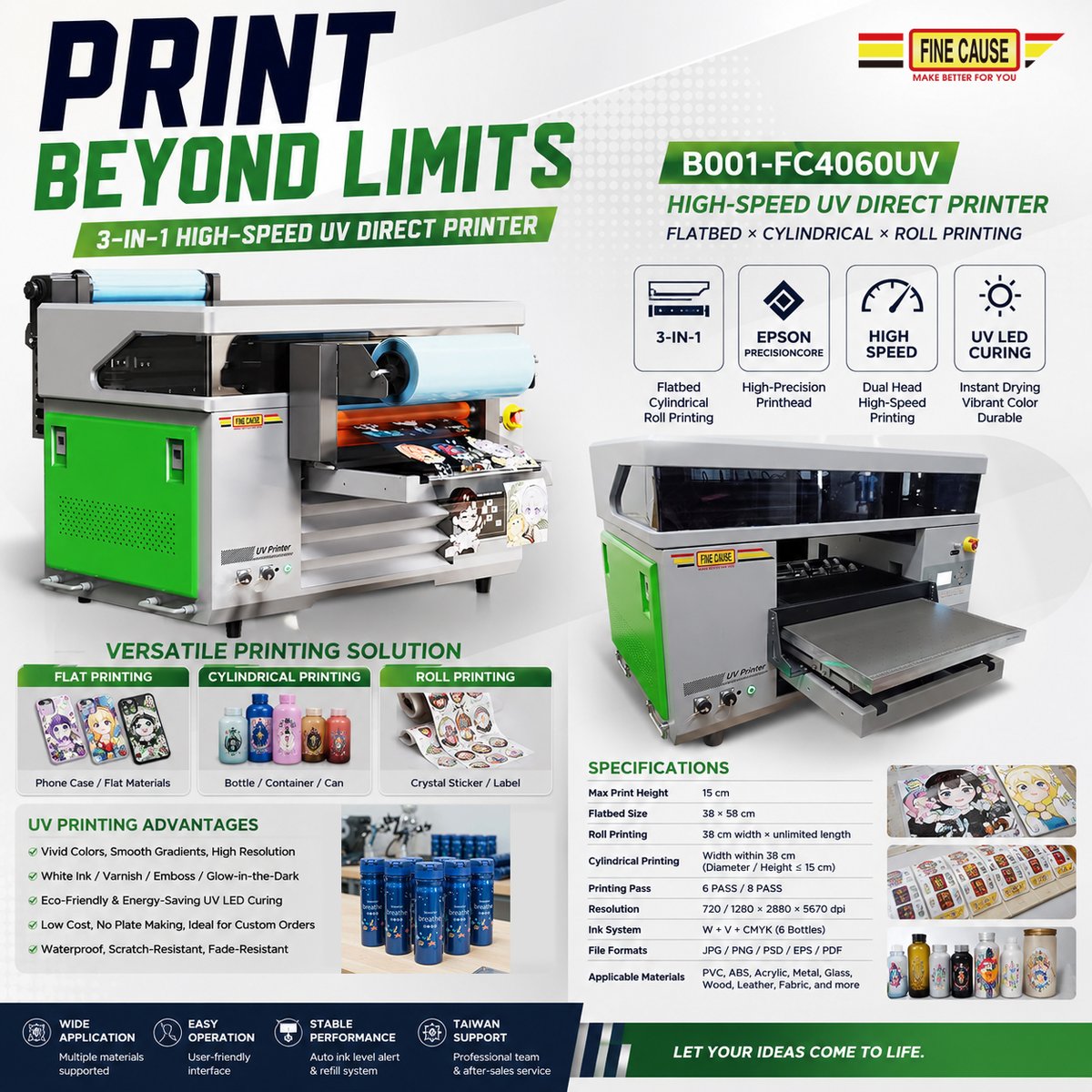 FinecausePrint's tweet photo. 🔥 One Machine. Endless Printing Possibilities.
3-IN-1 UV PRINTING POWERHOUSE
https://t.co/gAlat8UPyT

#UVPrinter #UVPrinting #FlatbedPrinter #CylinderPrinting #CrystalSticker #UVDirectPrinter #DigitalPrinting #CustomPrinting #BottlePrinting #IndustrialPrinter https://t.co/UUENOjqevA
