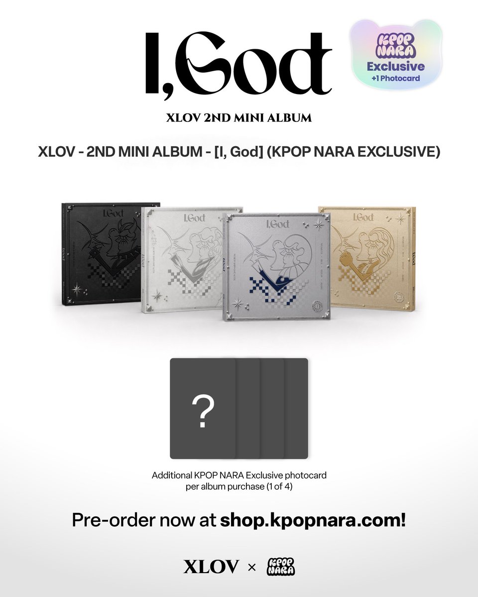 [📢] XLOV 2ND MINI ALBUM - [I, God] | Pre-orders are open now! 

It’s your turn to make a move EVOL ♟️ Secure your copy of our EXCLUSIVE version of XLOV’s upcoming release [I, God]! Only at 🔗 shop.kpopnara.com ✨

<a href="/XLOV_official/">XLOV</a> 
#XLOV #엑스러브
#I_God #XLOV_I_God