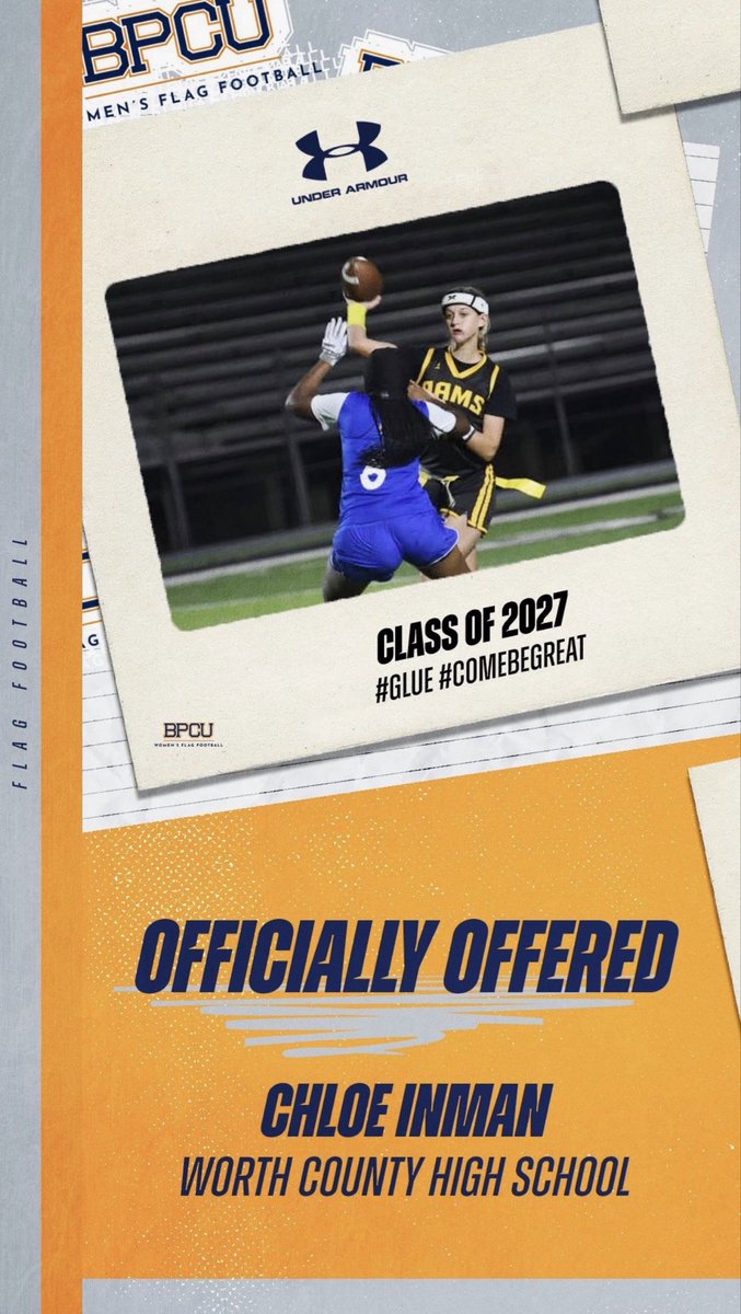 offx__chl0e's tweet photo. After a great conversation with @CoachSMillerWCH, i’m blessed to receive my first offer from @BP_FlagFootball! 
@luis_tyson @RecruitGeorgia https://t.co/n4NJg6m9Zv