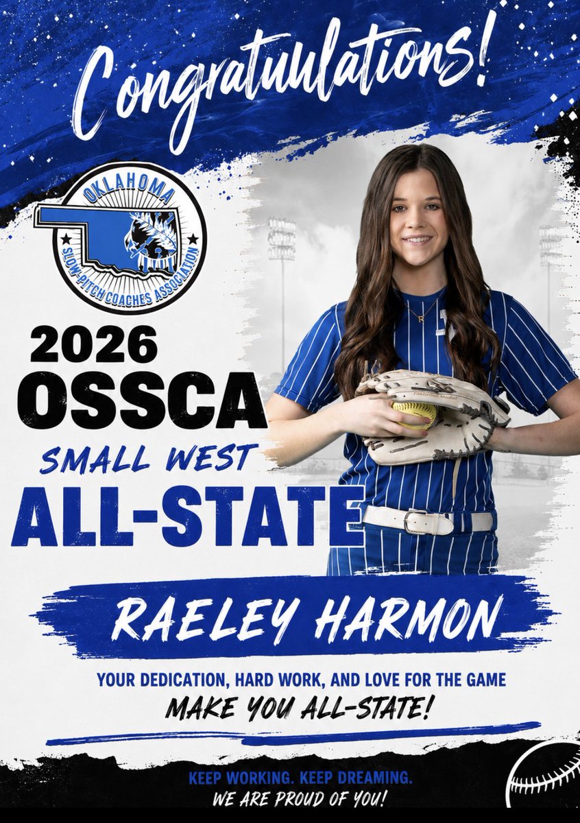 WaukomisSB's tweet photo. Slowpitch All-State (June 13, 2026)!!!

🆚 Small West vs Small East
📍Oklahoma Christian University
⏰1:00pm

Congrats Raeley Harmon &amp; Torie Rhodes https://t.co/3srTrJ8MSP