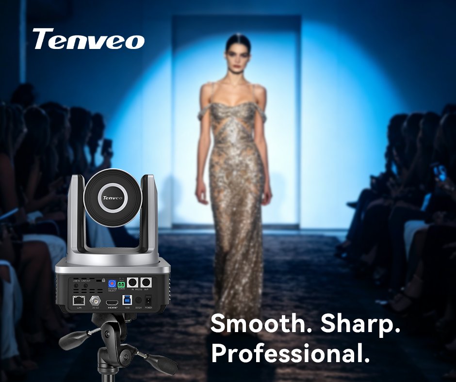 TenveoCamera's tweet photo. With its professional-grade tracking performance, the Tenveo VX20M-4K is perfectly suited for dynamic fashion show environments. Click the link to discover even more application scenarios. https://t.co/Gw2p56XxkI
