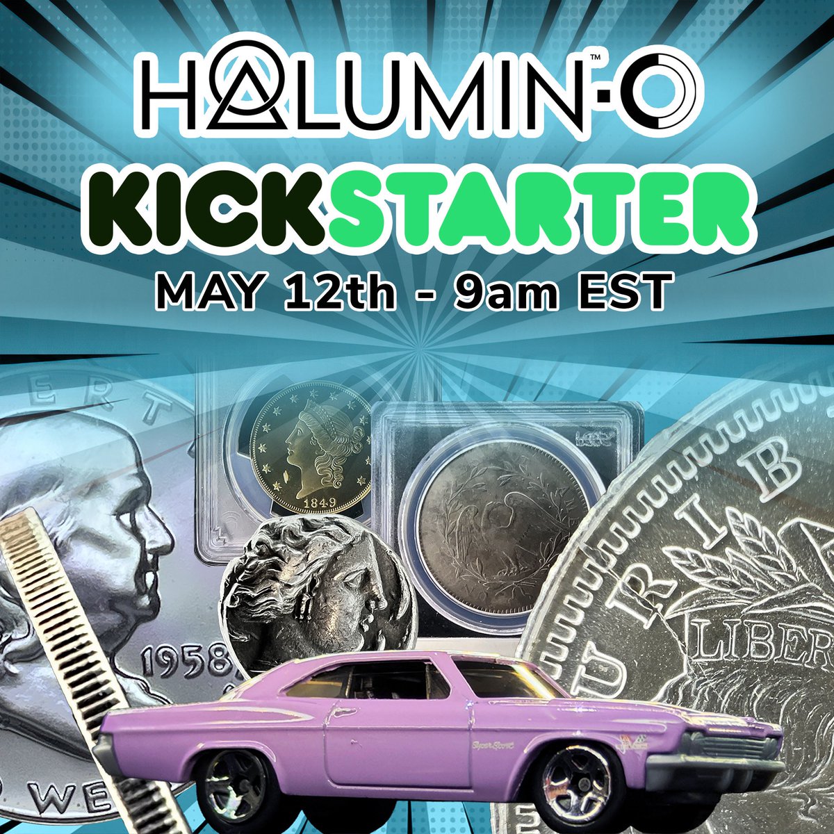 haluminphoto's tweet photo. A year ago we started this journey to build the ultimate lighting solution for coins and small collectibles and tomorrow morning the Kickstarter launches. 🚀 If you collect coins, hotwheels, matchbox cars, watches and other kinds of collectibles you may be interested in supercharging your photography and video with the Halumin-C. Back us early for the best rewards. 

https://t.co/ZhYeAN8Z2V