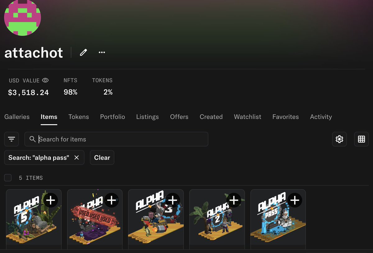 attachot_k's tweet photo. I have collected all Alpha Season Passes from Season 1 to Season 7 🎟️✨

OpenSea currently shows only Season 1–5, while Season 6–7 are visible through The Sandbox website.

Proud to be part of the journey since the early seasons 💙
Wallet: 0x88D8d8C2e9a29177a4a8D6755b3870E6720ee6A6
#TheSandbox #SAND #AlphaSeasonPasses
