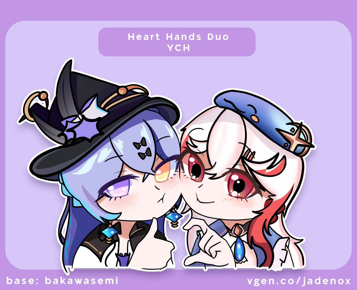 JadeNox_VT's tweet photo. new vgen service! surprise me duo hand heart ych OH MY GOD IM DYING also theres only 2 slots ANYWAYS IM GOING BACK IN MY DAMN CAVE GOODBYE https://t.co/qY8F9bDnuf