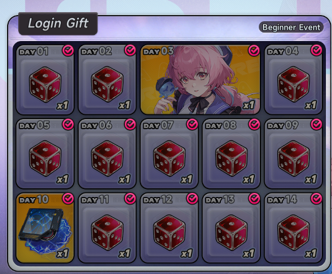ChibiHanavt's tweet photo. FIRST TIME XD completed login gift XD 
I usually stop playing before  a week https://t.co/SSHhl30jCK