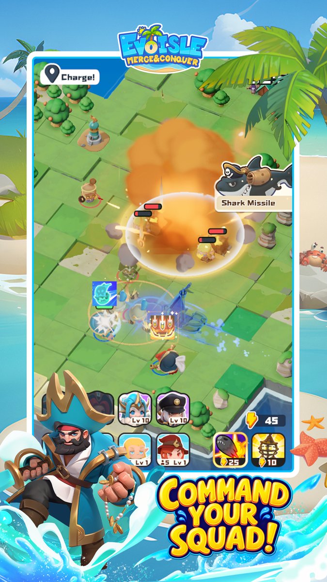 EvoIsleMerge's tweet photo. A brand-new island-building SLG is making landfall—start with one island, rule it all on your terms! Are you tired of watching timers tick down?
 The two-in-one system gets your base up and running in no time. Are you fond of beating others with clever tactics? Mix and match troop types for real-time strategic combat.
Are you dreaming of an armada that carves out new ocean area? Plan your own warship and defensive buildings to push back the fog.
Merge, Explore, Conquer, and Expand, everything happens at your command, my lord!
#EvoIsleMergeConquer #SLG #TD #Merge2