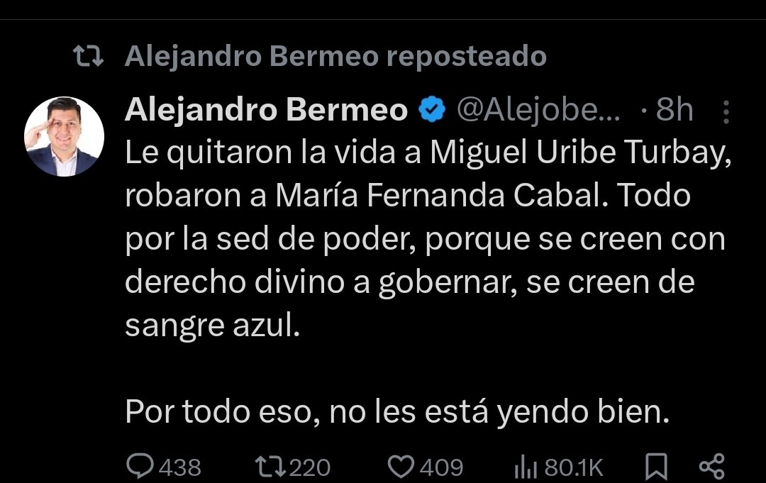 Señor <a href="/Alejoberme0/">Alejandro Bermeo</a> usted piensa que con estas cosas ayuda a <a href="/ABDELAESPRIELLA/">Abelardo De La Espriella</a> o a la campaña? 
Señor <a href="/Enrique_GomezM/">Enrique Gómez</a> y <a href="/MovSalvacionNal/">Salvación Nacional</a> que esta haciendo este senador, tirarse la campaña que nos va a poner presidente?
<a href="/defensoresco/">Defensores de la Patria</a>