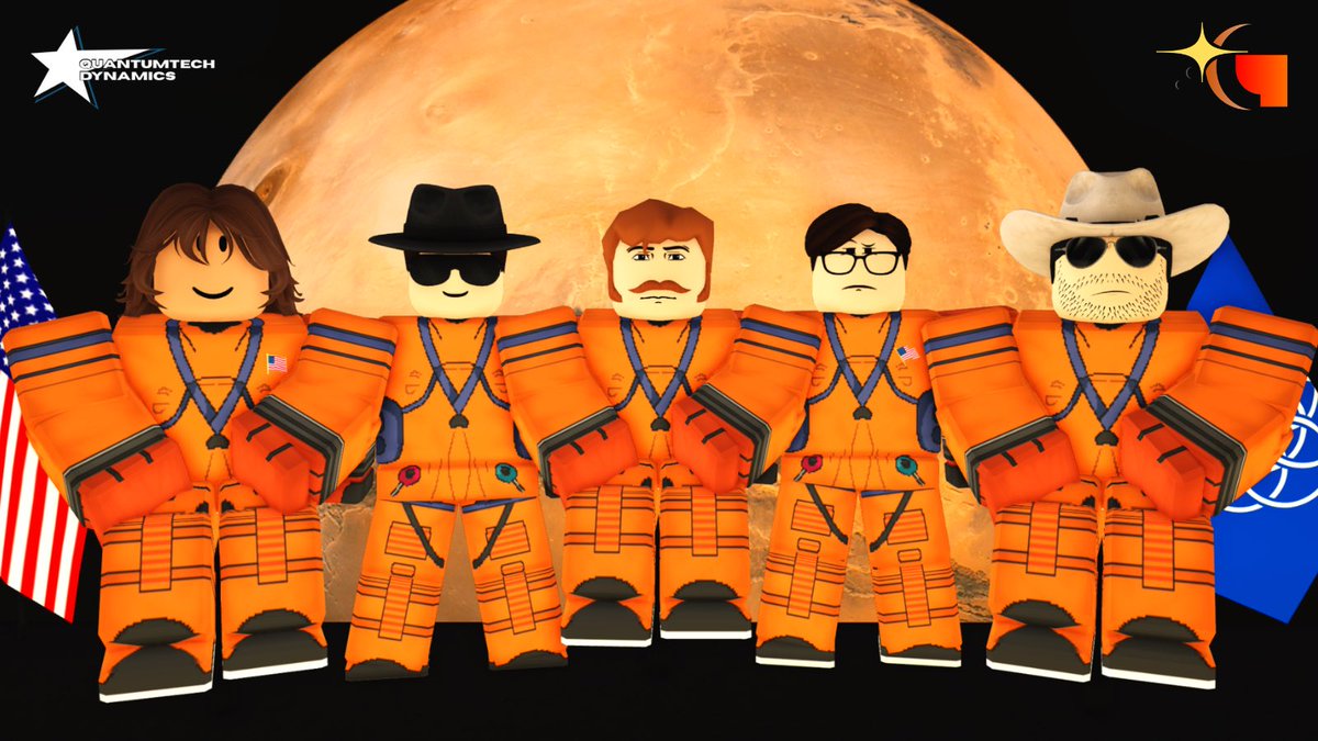 QuantumTechBUSA's tweet photo. We are proud to release the new and updated portrait of our Martian Eclipse 4 Crew.

 We are still actively targeting the launch for July 4, 2026. 🚀 https://t.co/rRfXI8YifC