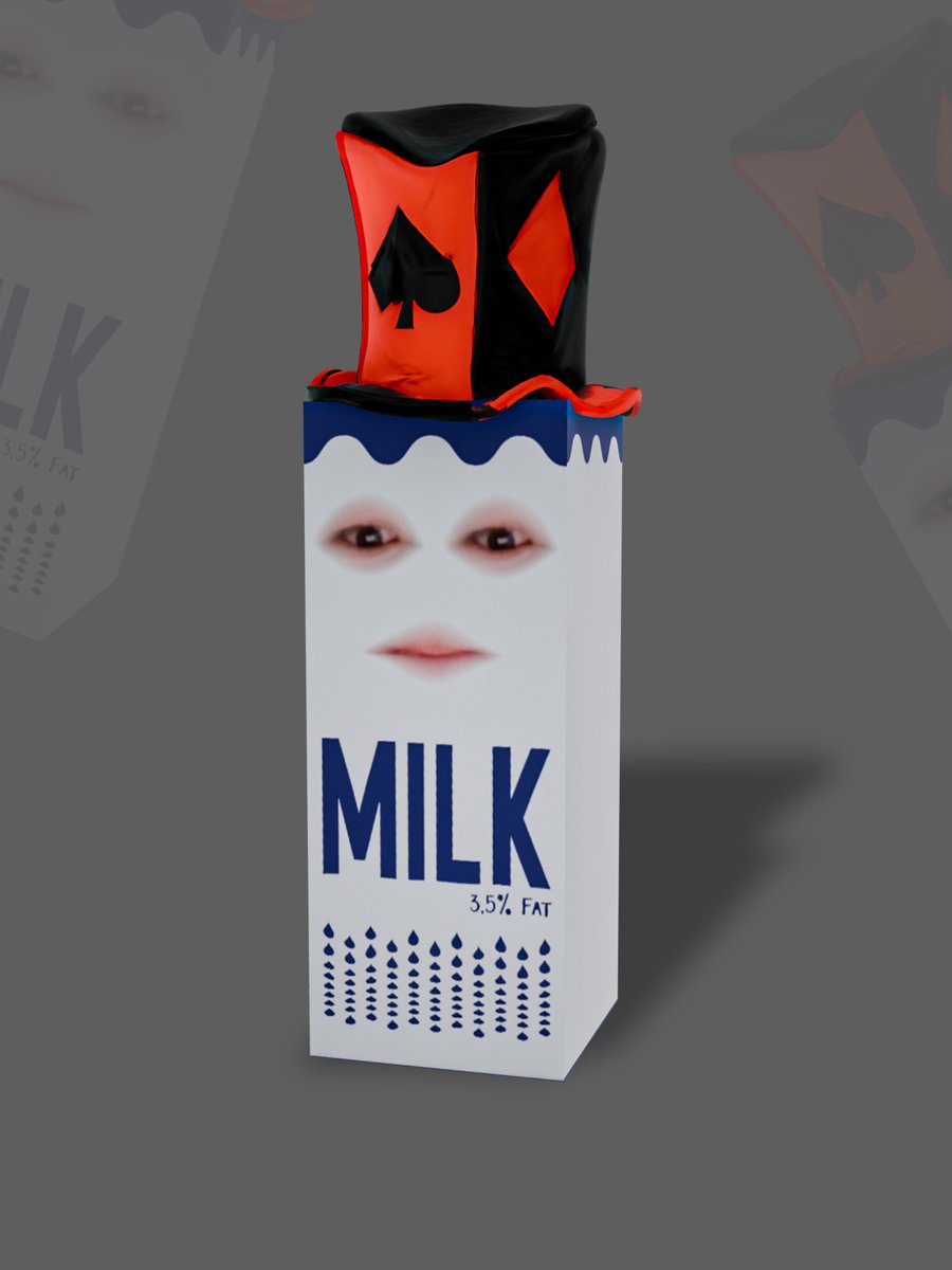 Gooofytrix's tweet photo. Milkman got turned into a 3D vtuber and honestly nobody was ready for this 🥛♠️✨

(Milkman) on discord.
Your vision, rendered~!

#VTuber #3DModel #VRChat #Milkman #CursedAvatar #Blender3D #VTuberModel #ChaoticEnergy #AvatarDesign https://t.co/4YafMcEzld