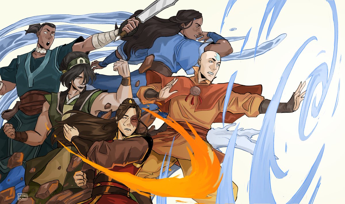 greseadraws's tweet photo. saw the adult gaang designs and had to draw them !! https://t.co/VAnjT12jg5