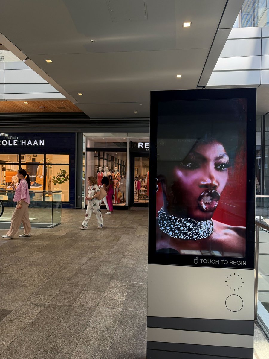 PopCrave's tweet photo. Lady Gaga and Doechii’s “RUNWAY” music video seen playing in malls across the US. https://t.co/CKBNctXjHs