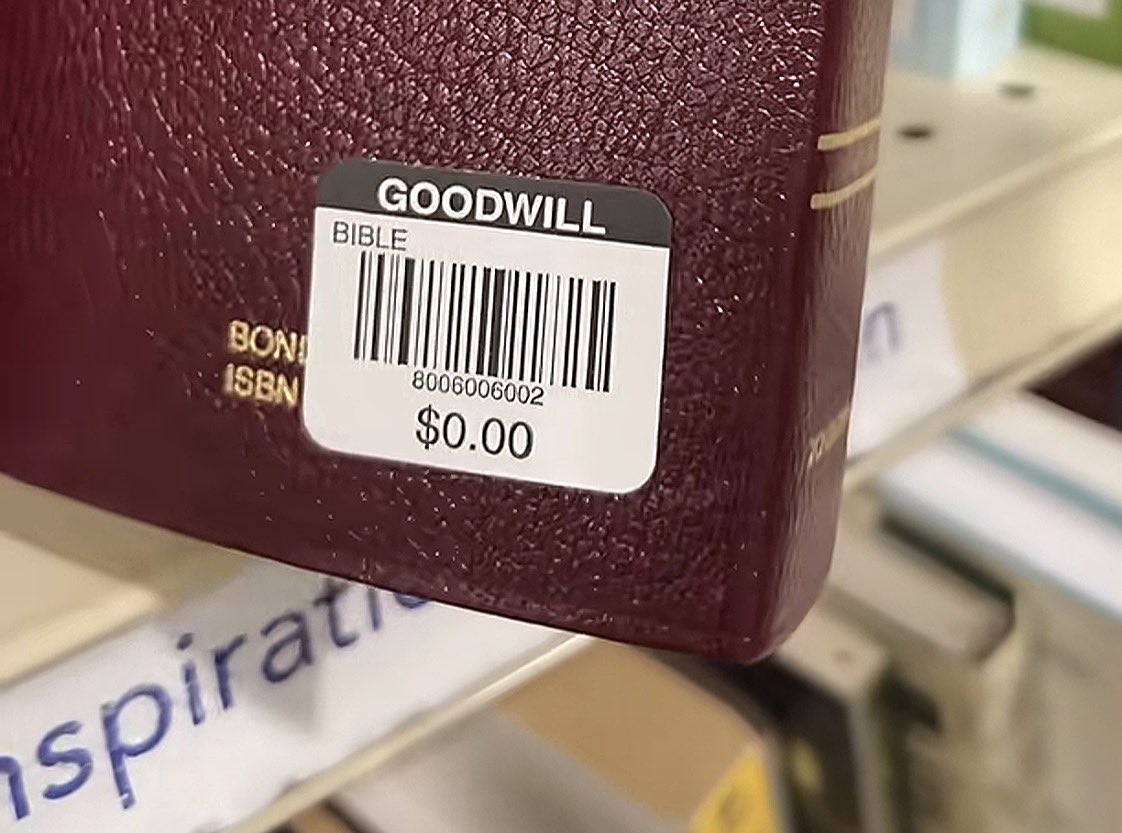 Just a reminder, you can always get a free Bible at Goodwill 🫶🏻
