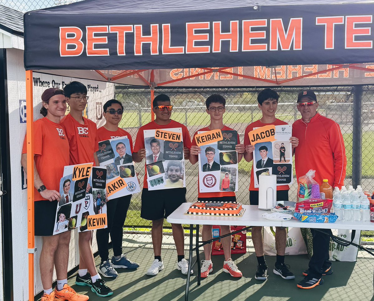 BCEagles10S's tweet photo. Today we celebrated our seniors with an impressive 9-0 win over Albany in the sectional quarterfinals.

Thank you for your wins today seniors! And thank you for your years of dedication to the Bethlehem tennis program. Good luck on your next adventures!!

#family #bethlehemtennis https://t.co/As94vIls2f