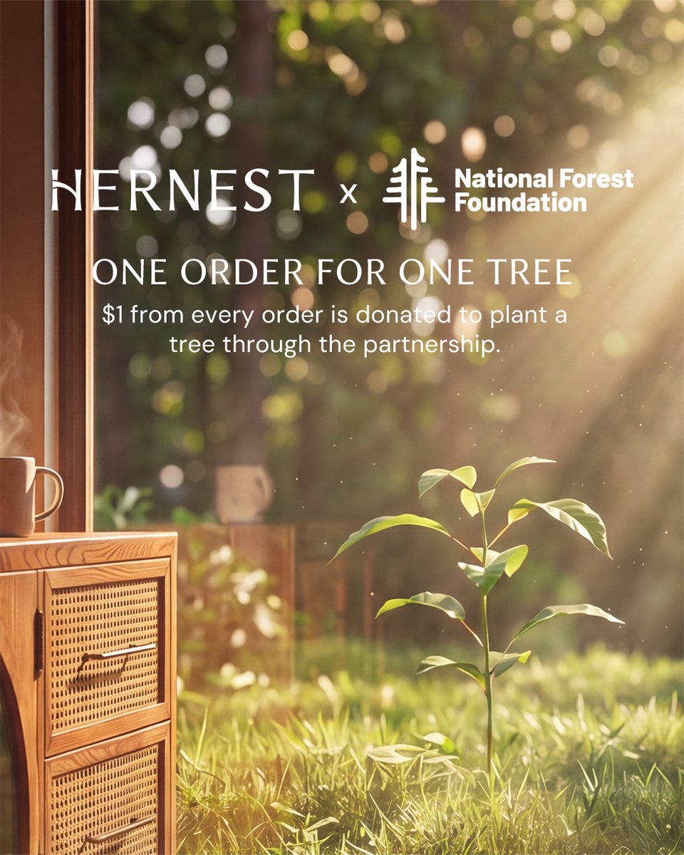 hernestcom's tweet photo. Rooted in community, shaped with intention ,a partnership by HERNEST and National Forest Foundation.

#HERNEST #HERNESTHomeDecor #LiveWithHERNEST #SpringHomeRefresh https://t.co/9mCQgEzsZM
