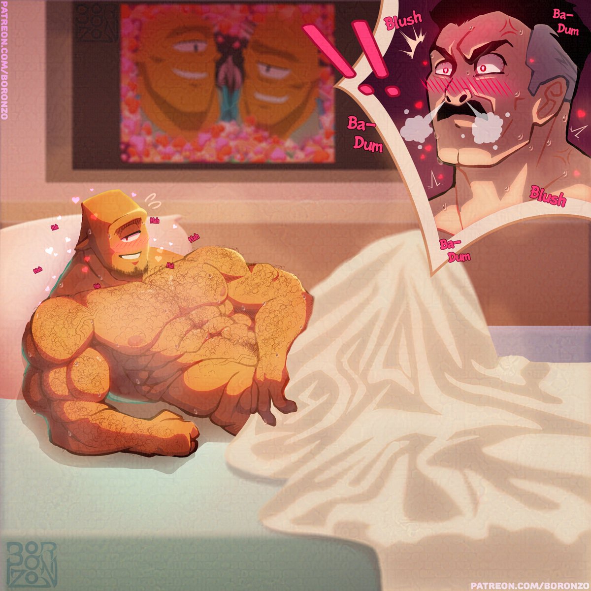 BORONZOART's tweet photo. Nolan and his troublesome roommate 💦 

[ Hairy ver. ]
[ Alt ] https://t.co/5vBP1s06gQ